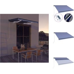 vidaXL Zonwering - Uittrekbaar - 300 x 250 cm - Waterafstotende polyester stof - LED-strip - Automatische windsensor - Grijs frame - Vensterzonwering