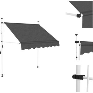 vidaXL Uitschuifbare Luifel - Uitschuifbare Luifels - Uittrekbare Luifel - Uittrekbare Luifels - Luifel handmatig uittrekbaar 200 cm antraciet