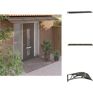 vidaXL Deurluifel - Deurluifels - Afdak Voordeur - Luifel Voordeur - Deurluifel 350x75 cm polycarbonaat zwart