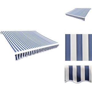 vidaXL Luifeldoek - Luifeldoeken - Zonnescherm - Zonneschermen - Luifeldoek 6x3 m canvas blauw en wit