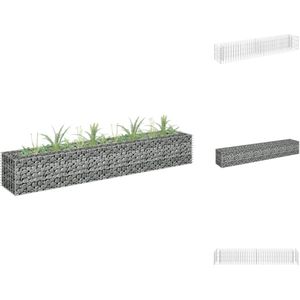 vidaXL Schanskorfmand - Schanskorfmanden - Schanskorf Muur - Schanskorf Muren - Gabion plantenbak verhoogd 180x30x30 cm gegalvaniseerd staal