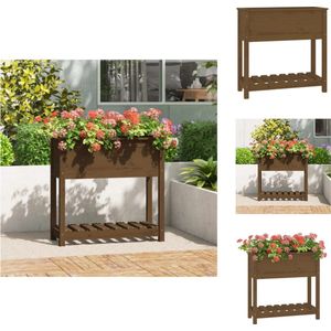 vidaXL Houten Plantenbak - 82.5 x 34.5 x 81 cm - Massief grenenhout - Honingbruin - Bloempot