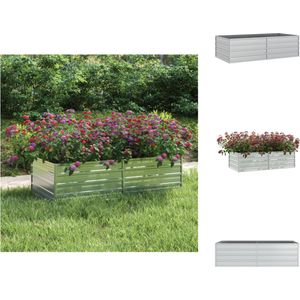 vidaXL Verhoogde Plantenbak - Verhoogde Plantenbakken - Plantenbak - Tuinbak - Plantenbak verhoogd 160x80x45 cm gegalvaniseerd staal zilver