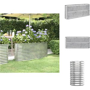 vidaXL Plantenbak - Plantenbakken - Bloembak - Kweekbak - Plantenbak 152x40x68 cm gepoedercoat staal zilverkleurig