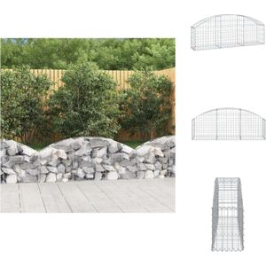 vidaXL Schanskorfmand - Schanskorfmanden - Schanskorf - Schanskorfmuur - Schanskorf gewelfd 150x30x40/60 cm gegalvaniseerd ijzer