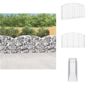 vidaXL Schanskorfmand - Schanskorfmanden - Schanskorf - Schanskorfmuur - Schanskorf gewelfd 200x50x100/120 cm gegalvaniseerd ijzer