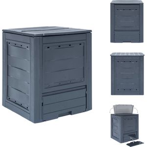 vidaXL Compostbak - Compostbakken - Composteerbak - Composteerbakken - Compostbak 260 L 60x60x73cm grijs