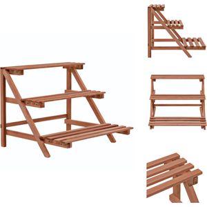 vidaXL Plantenhouder - Plantenhouders - Standaard - Standaards - Plantenstandaard 3-laags 48x45x40 cm cederhout