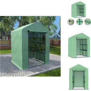 vidaXL Broeikas - 143 x 143 x 195 cm - Groen - PE-mesh stof 170 g/m² - Gepoedercoat staal - Kas