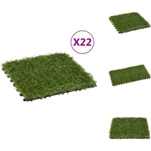 vidaXL - Grastegel - Kunstgras - 30x30 cm - Opeengepakt - Groen - Polyethyleen - Kunstplant