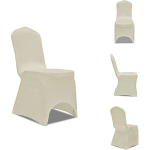 vidaXL Stoelhoes Set - crème - 50 stuks - polyester/elasthaan - Tuinmeubelhoes