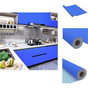 vidaXL Zelfklevende Meubelfolie - Universeel - 500 x 90 cm - Hoogglans Blauw - Raamfolie