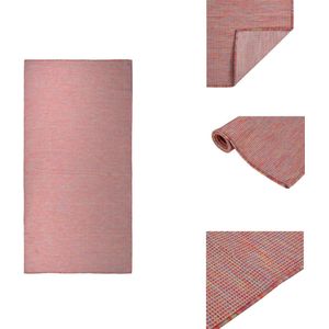 vidaXL Tuinkleed Rood - 100 x 200 cm - Weer- en uv-bestendig - 100% PP - Vloerkleed