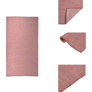 vidaXL Tuinkleed Platgeweven - Buiten - 80x150 cm - Rood - Duurzaam - UV-Bestendig - Vloerkleed