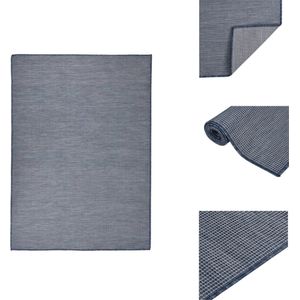 vidaXL Tuinkleed - platgeweven - afmetingen- 200 x 280 cm - blauw - Vloerkleed