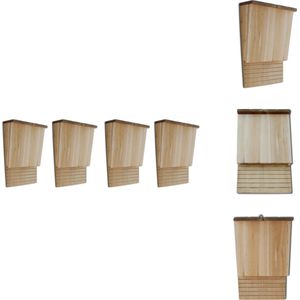 vidaXL Vleermuizenkasten - Set van 4 - Massief hout (22 x 12 x 34 cm) - Vleermuiskast