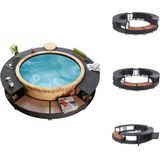 vidaXL Hottub Ombouw - Hottub Ombouwen - Hottub-ombouw - Ombouw Voor Hottub - Hottub-ombouw poly rattan zwart