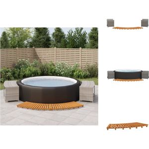 vidaXL Spa ombouw - Grijs - 105/112 x 45 x 55 cm - PE-rattan - Gepoedercoat staal - Opbergrek - Spa-opstapje - Massief acaciahout - Montage vereist - 2x opbergrek - 2x spa-opstapje - Zwembadonderhoud