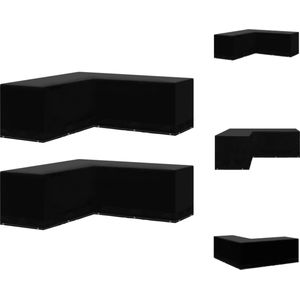 vidaXL Tuinmeubel Hoes - Tuinmeubel Hoezen - Meubelhoes - Meubelhoezen - Tuinmeubelhoezen 2 st L-vormig 12 oogjes 250x250x90 cm