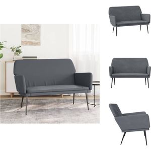 vidaXL Bankje Velvet Donkergrijs 108x79x79cm - Comfortabel en Stevig (- vidaXL) - Tuinbank