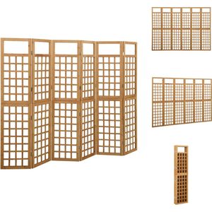 vidaXL Kamerscherm - Kamerschermen - Kamer Scherm - Kamer Schermen - Kamerscherm/trellis met 6 panelen 242,5x180 cm vurenhout