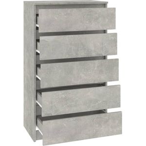 vidaXL Ladekast Opbergkast - 60x36x103 betongrijs Duurzaam bewerkt hout - Commode