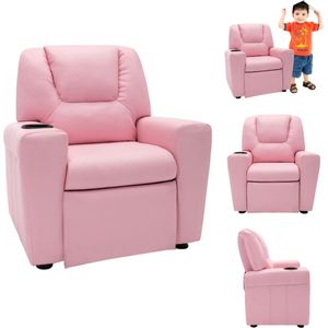 vidaXL Kinderfauteuil - Verstelbaar - Roze - Kunstleer - 51x62x67 cm - Kinderstoel