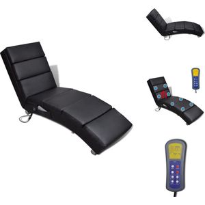 vidaXL Massagestoel - Massagestoelen - Elektrische Massagestoelen - Massagestoelen & Relaxfauteuils - Massagelounger kunstleer zwart