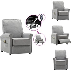 vidaXL Massagefauteuil - Elektrisch verstelbaar - 6-punts trillingsmassage - Lichtgrijs - 70x88x96 cm - Fauteuil