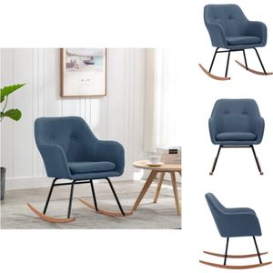 Vidaxl - Schaukelstuhl Blau Stoff - Schaukelstuhl - Sessel - Beistelltisch - Lounge Chair - Gemütlich