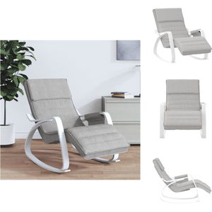 vidaXL Schommelstoel - Schommelstoelen - Fauteuil - Loungestoel - Schommelstoel stof lichtgrijs