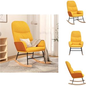 vidaXL Schommelstoel - Schommelstoelen - Fauteuil - Loungestoel - Schommelstoel stof mosterdgeel