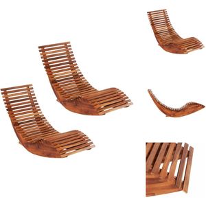 vidaXL Ligstoel - Ligstoelen - Schommelstoel - Schommelstoelen - Ligbedden schommelend 2 st acaciahout