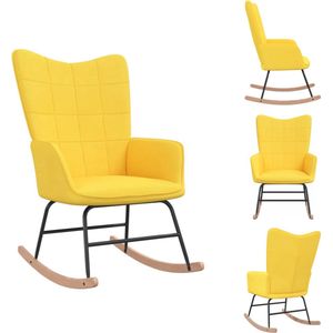 vidaXL Schommelstoel - Schommelstoelen - Schommel Stoel - Schommel Stoelen - Schommelstoel stof mosterdgeel
