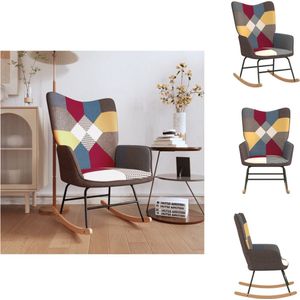 vidaXL Schommelstoel - Schommelstoelen - Schommel Stoel - Schommel Stoelen - Schommelstoel patchwork stof