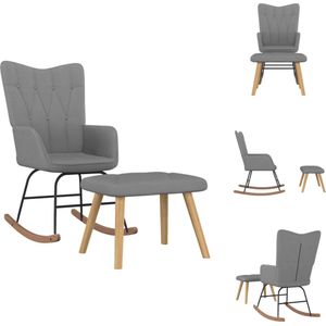 Vidaxl - Schaukelsessel mit Hocker Dunkelgrau Stoff - Schaukelstuhl - Relaxsessel - Lounge Chair - Esszimmerstuhl - Sofa