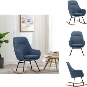 Vidaxl - Schaukelstuhl Blau Stoff - Schaukelstuhl - Sessel - Lounge Chair - Beistelltisch - Esszimmerstuhl