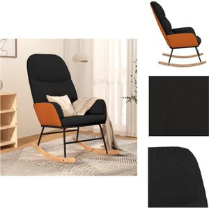 vidaXL Schommelstoel - Schommelstoelen - Fauteuil - Loungestoel - Schommelstoel stof zwart