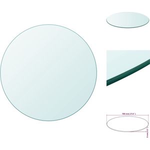 vidaXL Tafelblad Gehard Glas - 700mm Diameter - 8mm Dikte - Tafelonderdeel