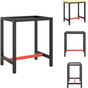 vidaXL Werkbankframe - Werkbankframes - Metalen Frame - Metalen Werkbankframe - Werkbankframe 70x50x79 cm metaal matzwart en matrood