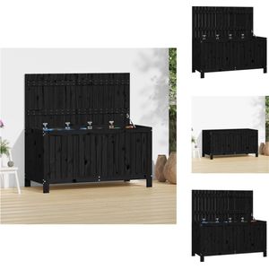 Vidaxl - Gartenboxen - Living Gartentruhe Schwarz 121x55x64 cm Massivholz Kiefer - Schwarz