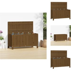 vidaXL Tuinbox - Tuinboxen - Opbergbox - Tuinopbergbox - Tuinbox 115x49x60 cm massief grenenhout honingbruin