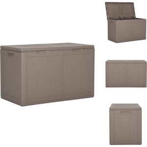 vidaXL Opbergbox - Opbergboxen - Gereedschapskist - Opbergkist - Tuinbox 180 L PP rattan bruin