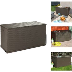 vidaXL Opbergbox - Tuin - 120 x 56 x 63 cm - 420L - Bruin - PP met Rattan-look - Opberger