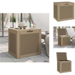 vidaXL Tuinbox - Tuinboxen - Opbergbox - Tuinopbergbox - Tuinbox 55,5x43x53 cm polypropeen lichtbruin