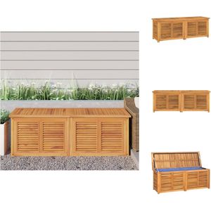 vidaXL Houten Tuinbox - 150 x 50 x 53 cm - Massief teakhout - Waterafstotende PE zak - Opberger