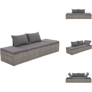 vidaXL Loungebed - Loungebedden - Tuinbed - Tuinbedden - Tuinbed 195x60 cm poly rattan grijs