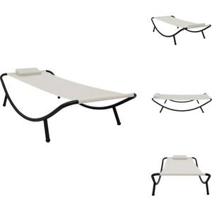 vidaXL Loungebed - Nvt - Tuinmeubelen - 200 x 90 x 40 cm - Crèmewit - Ligbed