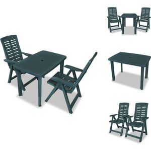 vidaXL Tuinset - Tuinsets - Tuin Set - Tuin Sets - 3-delige Bistroset kunststof groen