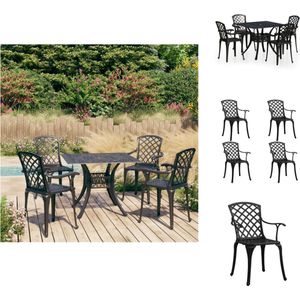 vidaXL Bistroset - Bistrosets - Bistro Set - Bistro Sets - 5-delige Bistroset gietaluminium zwart